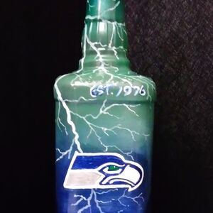 Themed Green and Blue Decorative Bottle - Home Art